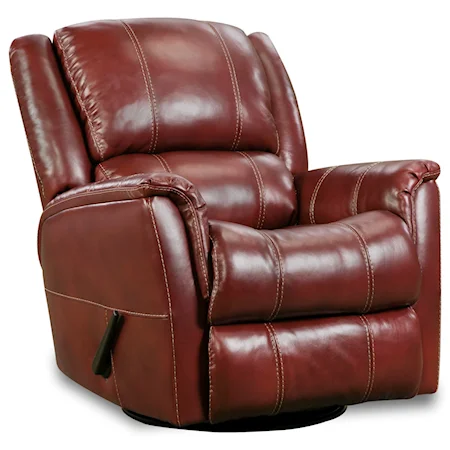 Casual Swivel Glider Recliner with Pillow Top Arms